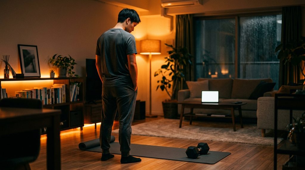 自宅で自主トレーニングを考える人